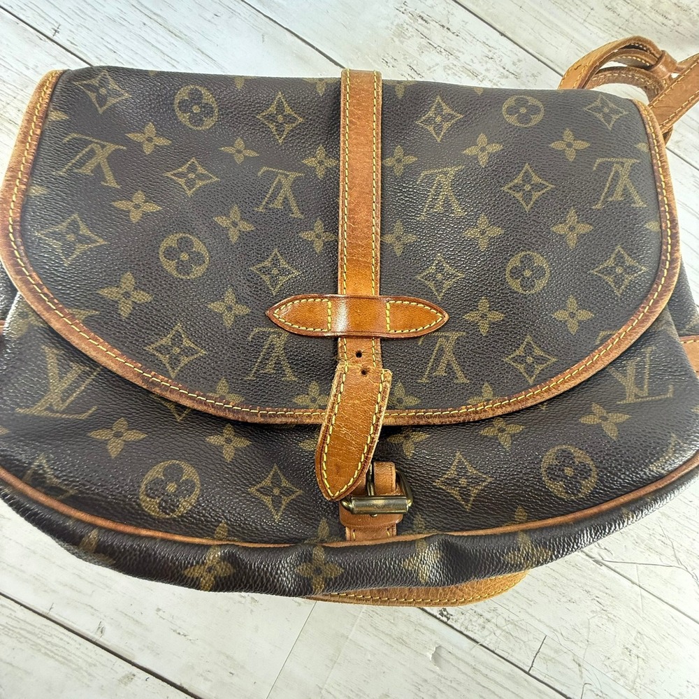 Louis Vuitton Saumur 30 Monogram Canvas Crossbody Bag Brown M42256 Vintage - Picture 10 of 13